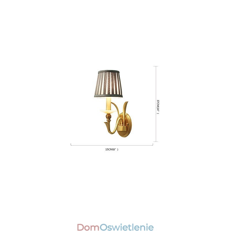 Prosty, wiejski, tradycyjny, klasyczny, mosiężny element do kinkietów ściennych w stylu mini