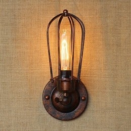 Prosta, rustykalna, retro, galwanizowana cecha dla kinkietów ściennych w stylu mini Ambient Light