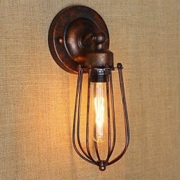 Prosta, rustykalna, retro, galwanizowana cecha dla kinkietów ściennych w stylu mini Ambient Light