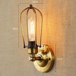 Prosta, rustykalna, retro, galwanizowana cecha dla kinkietów ściennych w stylu mini Ambient Light