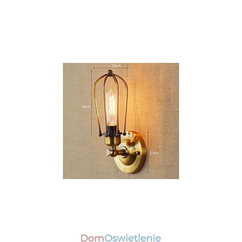 Prosta, rustykalna, retro, galwanizowana cecha dla kinkietów ściennych w stylu mini Ambient Light