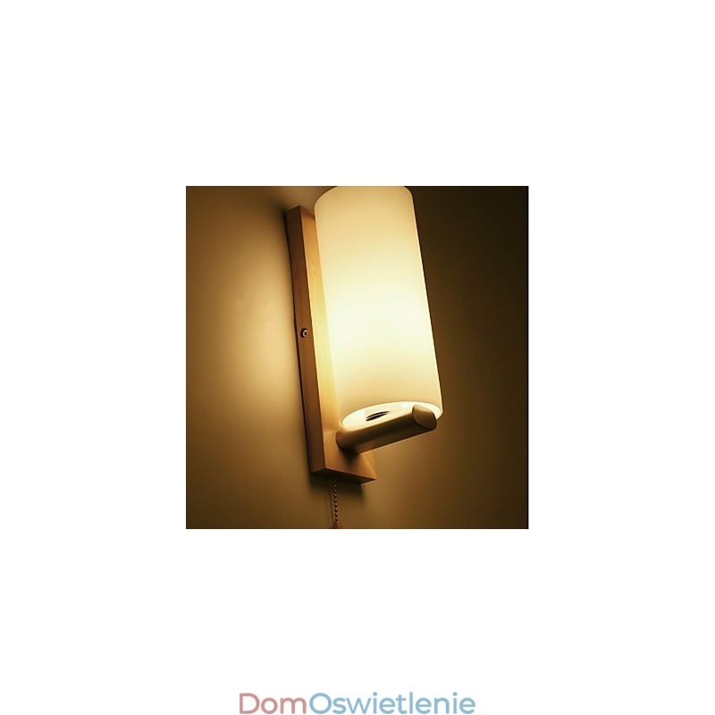 Nowość w stylu wiejskim dla miniaturowego stylu Ochrona oczu Światło otoczenia Kinkiety ścienne Lampa ścienna Drewno kłodowe Sypialnia Lampka nocna