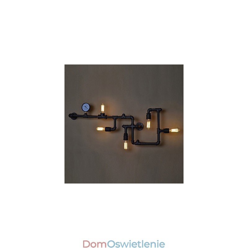 Kinkiety Loft Industrial, antyczne kinkiety Edison z żarówkami, kinkiet Vintage Pipe do oświetlenia salonu