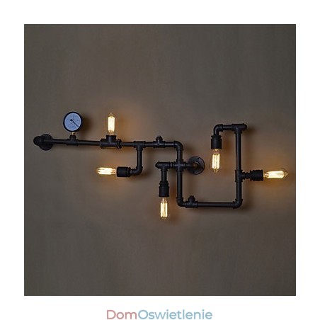 Kinkiety Loft Industrial, antyczne kinkiety Edison z żarówkami, kinkiet Vintage Pipe do oświetlenia salonu