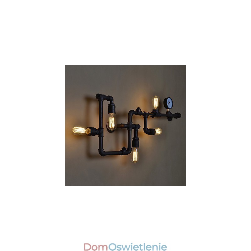 Kinkiety Loft Industrial, antyczne kinkiety Edison z żarówkami, kinkiet Vintage Pipe do oświetlenia salonu