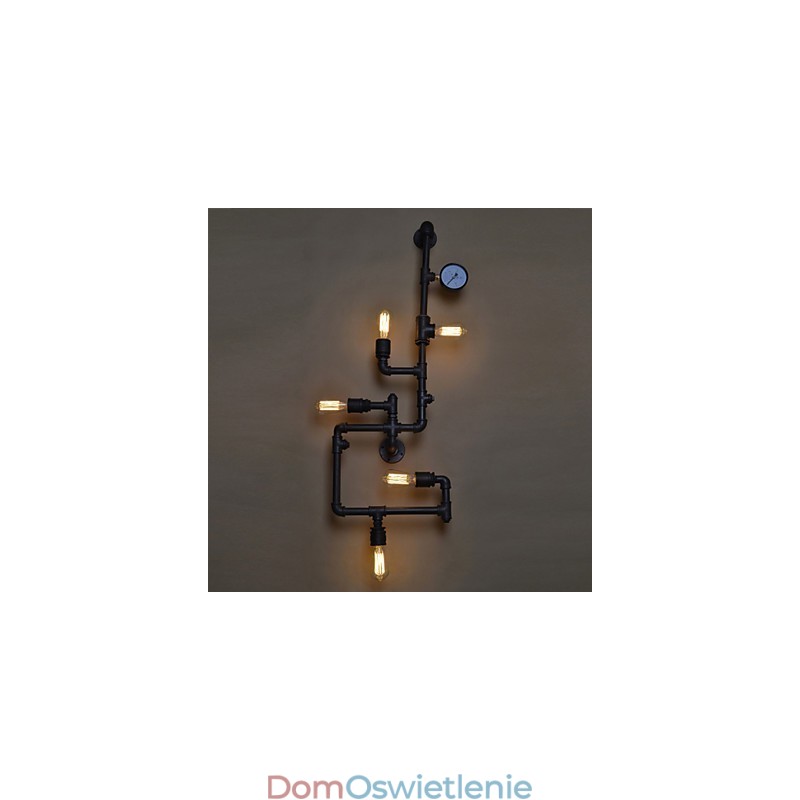 Kinkiety Loft Industrial, antyczne kinkiety Edison z żarówkami, kinkiet Vintage Pipe do oświetlenia salonu