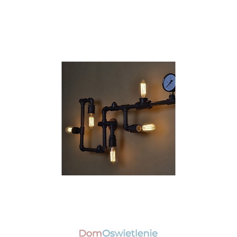 Kinkiety Loft Industrial, antyczne kinkiety Edison z żarówkami, kinkiet Vintage Pipe do oświetlenia salonu