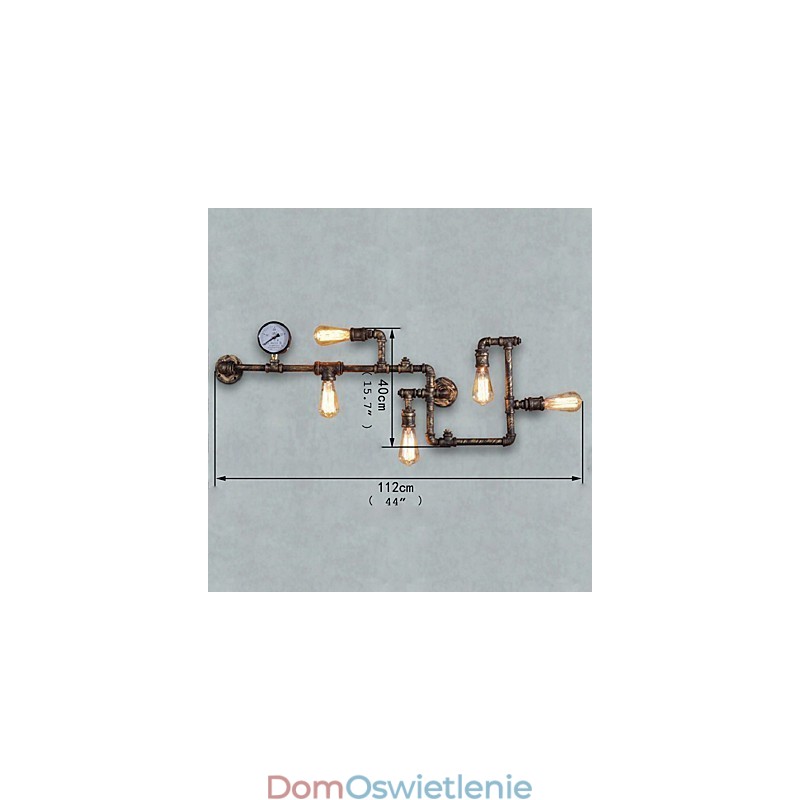 Kinkiety Loft Industrial, antyczne kinkiety Edison z żarówkami, kinkiet Vintage Pipe do oświetlenia salonu