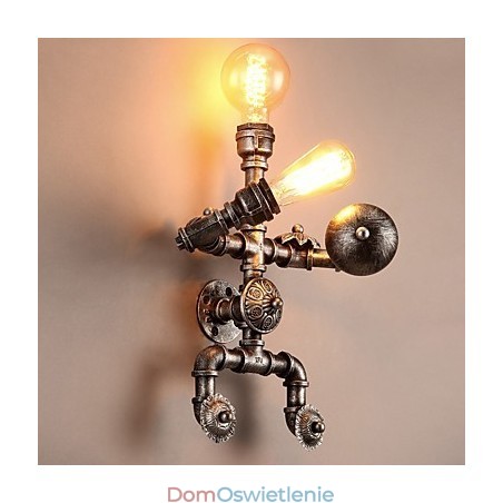 Loft Water Pipe Kinkiety Retro Industrial Style Kreatywny Robot Design Metal Restauracja Kawiarnia Bary Bar Stół Kinkiety Ścienne Loft Water Pipe Kinkiety Retro Industrial Style Kreatywny Robot Design Metal Restauracja Kawiarnia Bary Bar Stół Kinkiety Ścienne