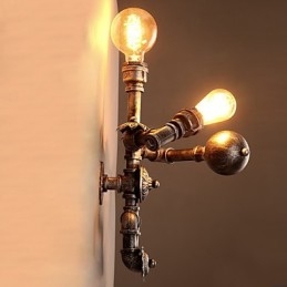Loft Water Pipe Kinkiety Retro Industrial Style Kreatywny Robot Design Metal Restauracja Kawiarnia Bary Bar Stół Kinkiety Ścienne