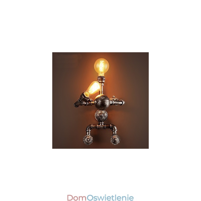 Loft Water Pipe Kinkiety Retro Industrial Style Kreatywny Robot Design Metal Restauracja Kawiarnia Bary Bar Stół Kinkiety Ścienne