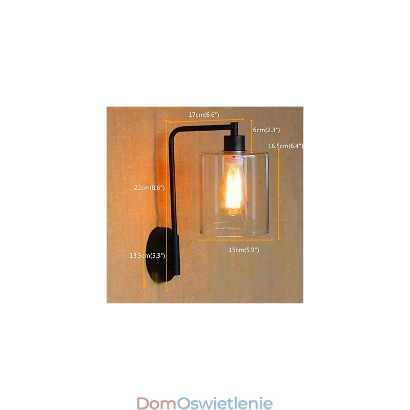 Rustykalny domek wiejski, wykończenie z czarnego tlenku, cecha oświetlenia otoczenia z ramieniem obrotowym