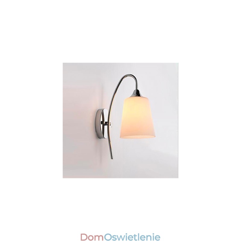 Nowoczesna minimalistyczna szklana lampa ścienna przy łóżku w pokoju hotelowym