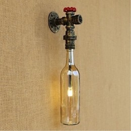 Bursztynowa lampa ścienna wodna z przełącznikiem