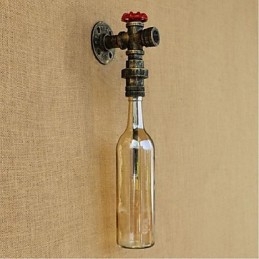 Bursztynowa lampa ścienna wodna z przełącznikiem