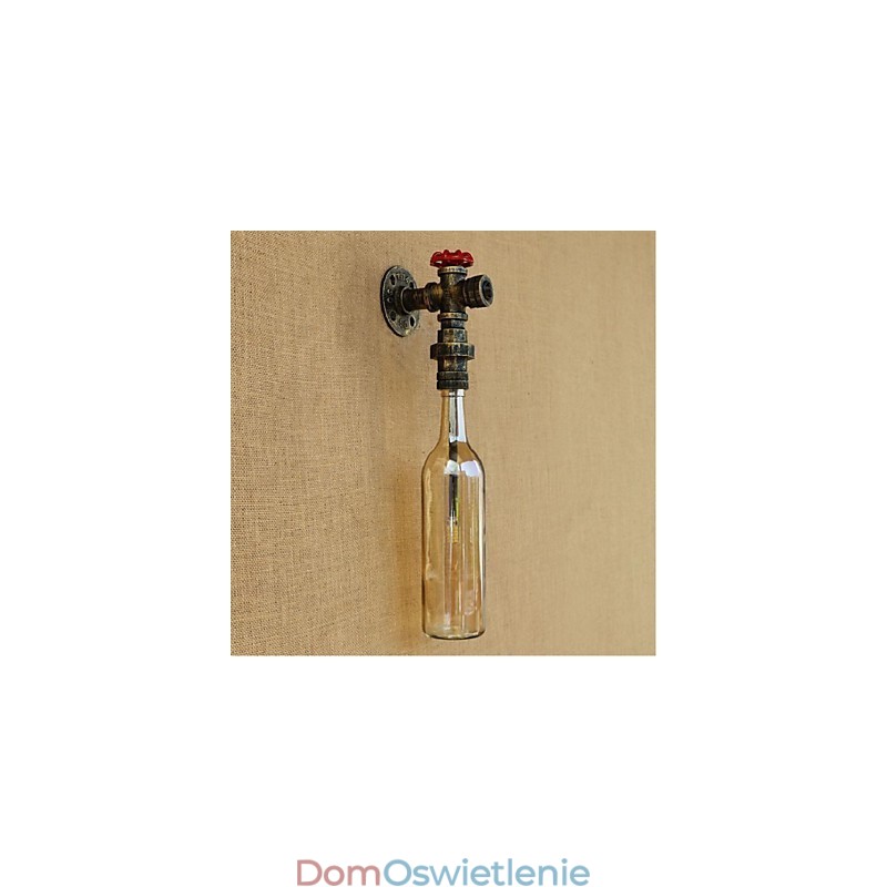 Bursztynowa lampa ścienna wodna z przełącznikiem