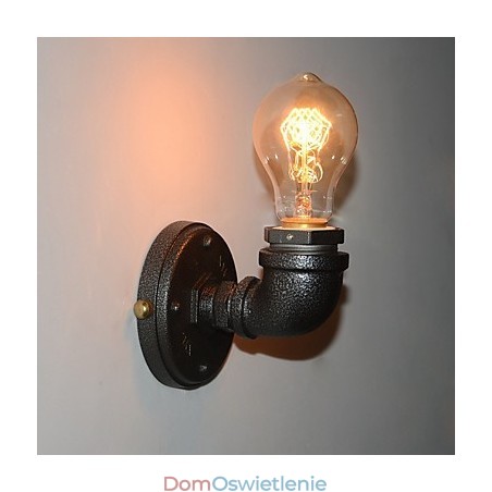 Prosta, retro, przemysłowa, żelazna rura, dekoracyjna lampa ścienna Prosta, retro, przemysłowa, żelazna rura, dekoracyjna lampa ścienna