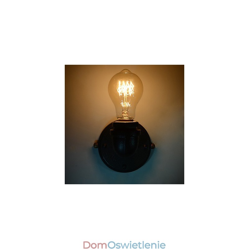 Prosta, retro, przemysłowa, żelazna rura, dekoracyjna lampa ścienna