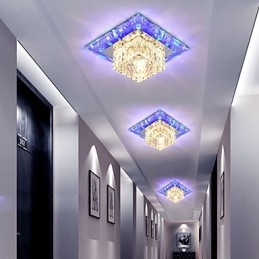 Miniaturowa kryształowa lampa sufitowa Reflektor 3W Kreatywna lampa tuba Światło kolorowe Kolor kwadratowy kopuła światło