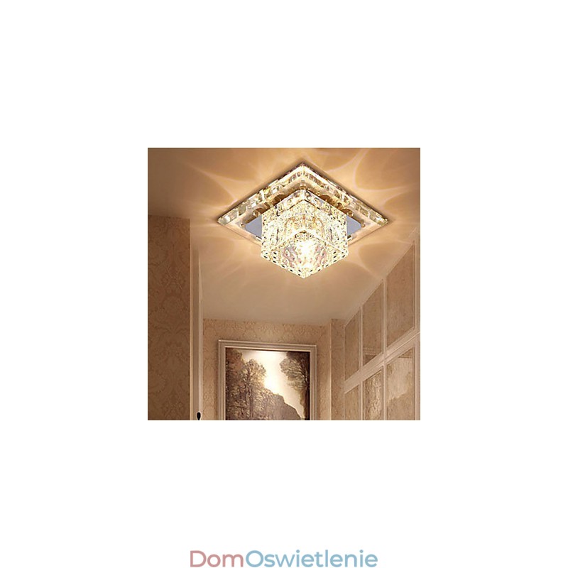 Miniaturowa kryształowa lampa sufitowa Reflektor 3W Kreatywna lampa tuba Światło kolorowe Kolor kwadratowy kopuła światło