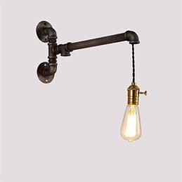 Vintage Industrial Pipe Wall Lights Z przełącznikiem Kreatywne oświetlenie Restauracja Kawiarnia Bar Dekoracja oświetlenie Z 1 światłem Malowane wykończenie