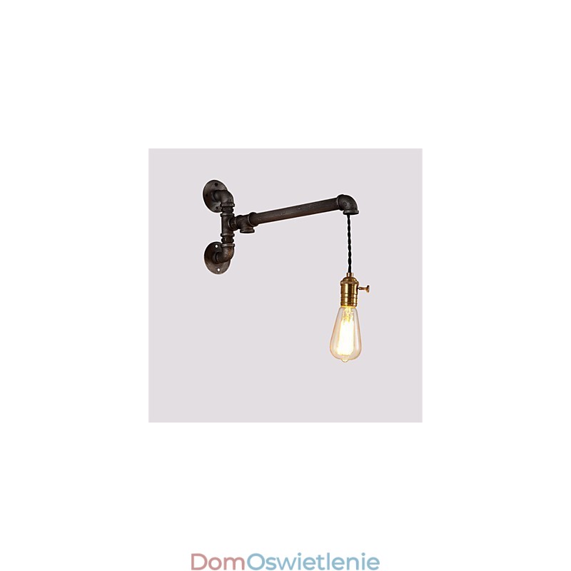 Vintage Industrial Pipe Wall Lights Z przełącznikiem Kreatywne oświetlenie Restauracja Kawiarnia Bar Dekoracja oświetlenie Z 1 światłem Malowane wykończenie