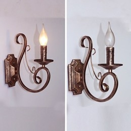 Miniaturowa lampa ścienna retro do korytarza, metalowa, w kształcie świecy, oświetlenie ścienne
