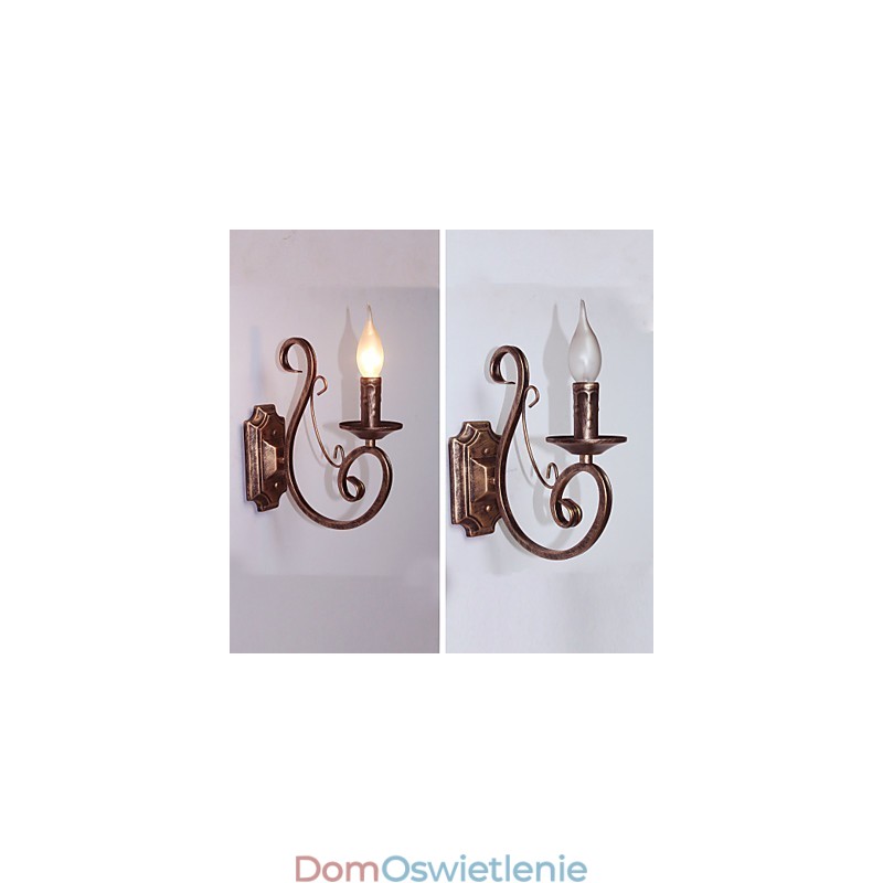 Miniaturowa lampa ścienna retro do korytarza, metalowa, w kształcie świecy, oświetlenie ścienne
