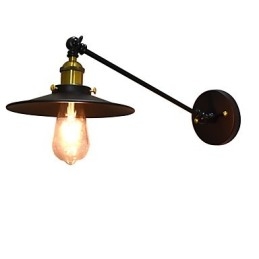 Buzz Wall Żelazna lampa ścienna Głupia czarna lampa świetlna na ścianie