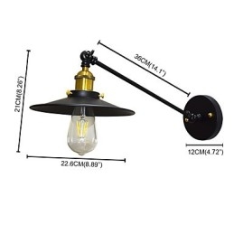 Buzz Wall Żelazna lampa ścienna Głupia czarna lampa świetlna na ścianie