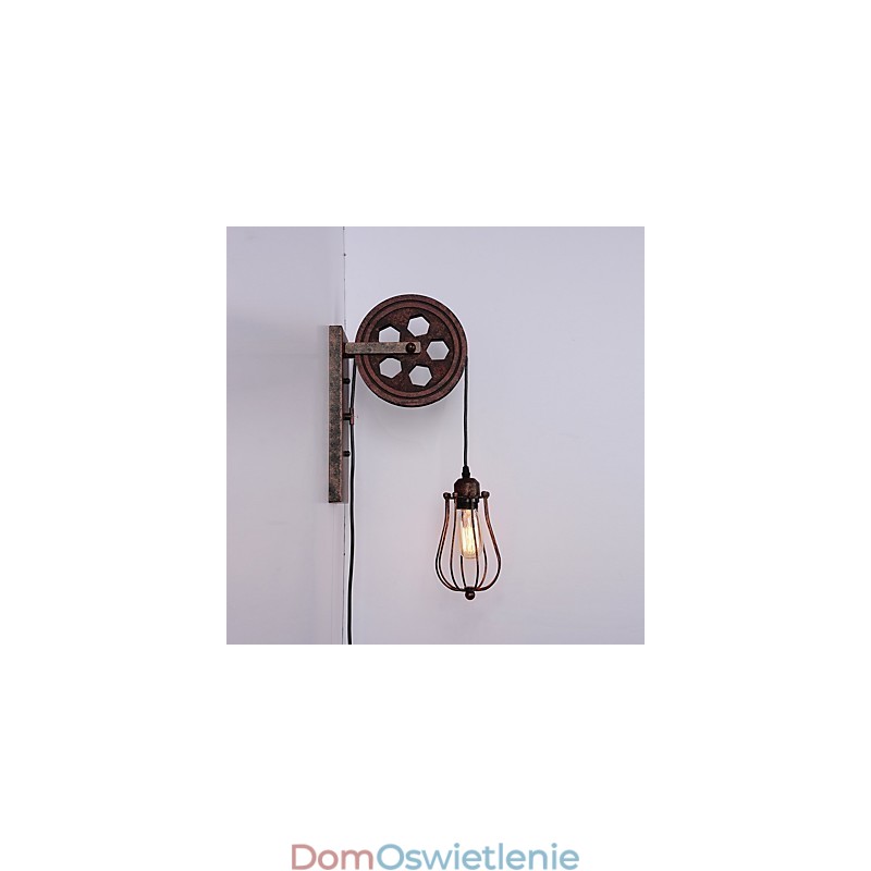 Kinkiet przemysłowy retro żelazny kreatywny osobowość podnośna lampa ścienna