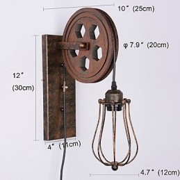 Kinkiet przemysłowy retro żelazny kreatywny osobowość podnośna lampa ścienna