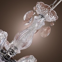 Lampa sufitowa chromowana Upligh, lampa wisząca na świecę, akrylowa, żyrandol