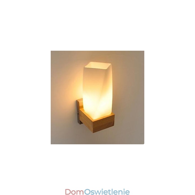 Prostota Nordic Wood Art Salon Korytarz Balkon Szkło Solidne Drewno Kinkiet Sypialnia Głowa Łóżka