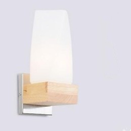Prostota Nordic Wood Art Salon Korytarz Balkon Szkło Solidne Drewno Kinkiet Sypialnia Głowa Łóżka
