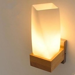 Prostota Nordic Wood Art Salon Korytarz Balkon Szkło Solidne Drewno Kinkiet Sypialnia Głowa Łóżka