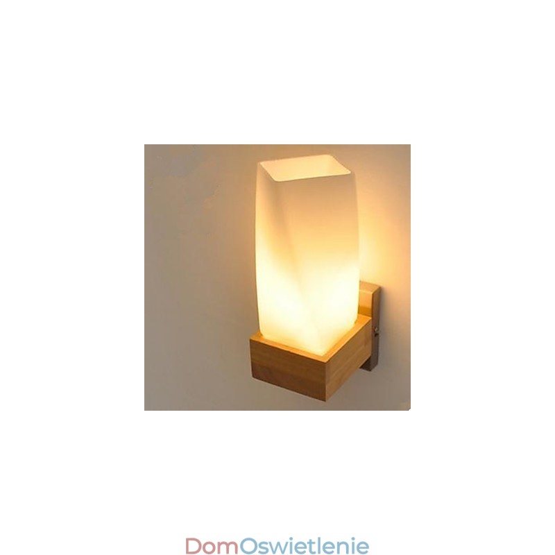 Prostota Nordic Wood Art Salon Korytarz Balkon Szkło Solidne Drewno Kinkiet Sypialnia Głowa Łóżka