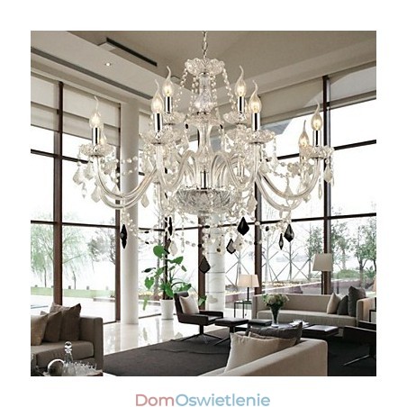 Nowoczesny współczesny żyrandol ze szkła kryształowego