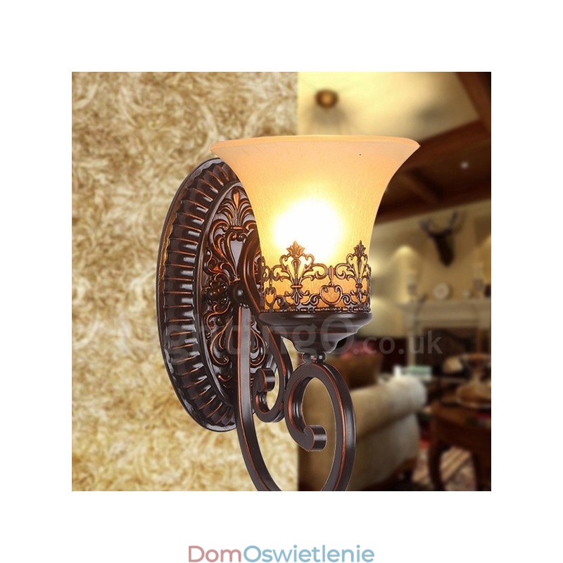 Pojedyncze światło Rustykalny domek Salon Jadalnia Sypialnia Metalowe kinkiety wewnętrzne