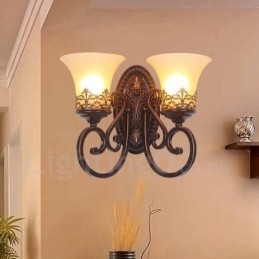 Rustykalny domek Salon Jadalnia Sypialnia Metalowe kinkiety wewnętrzne