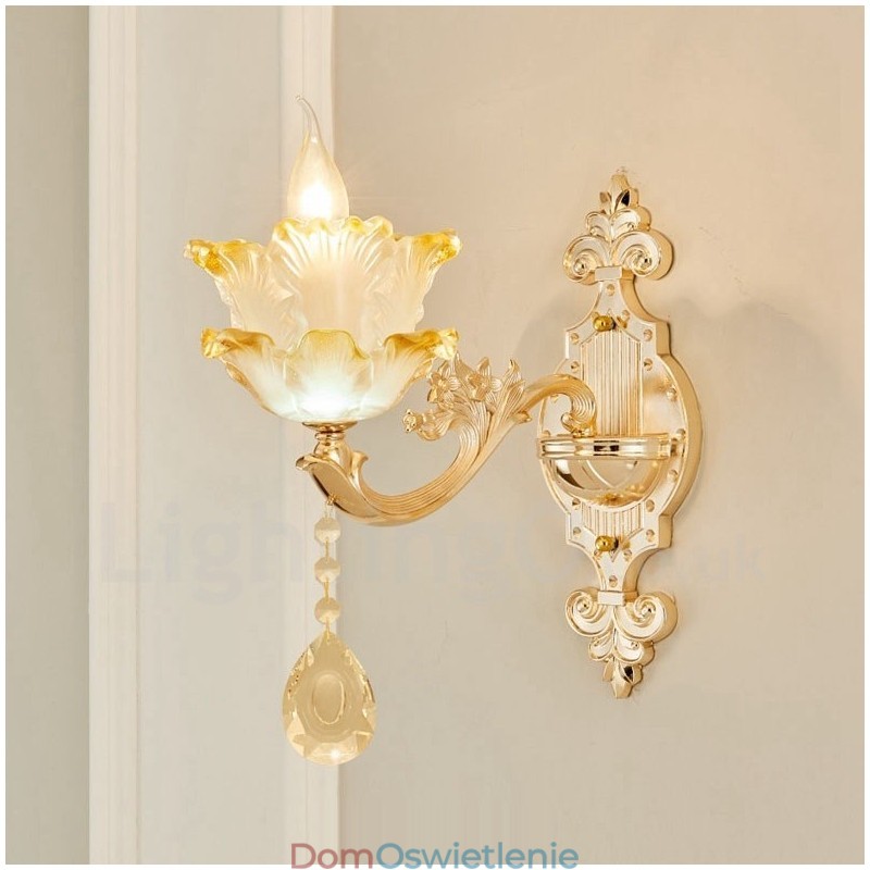 Pojedyncze światło Tradycyjne Klasyczne Salon Jadalnia Sypialnia Metalowe Luksusowe Kinkiety Wewnętrzne