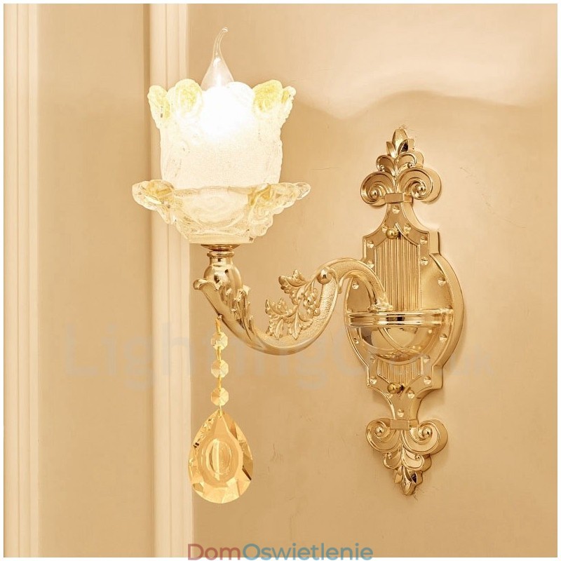 Pojedyncze światło Tradycyjne Klasyczne Salon Jadalnia Sypialnia Metalowe Luksusowe Kinkiety Wewnętrzne