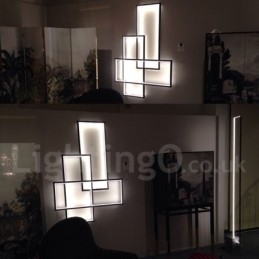 Nowoczesna współczesna aluminiowa lampa sufitowa do montażu na ścianie z pilotem do ściemniania w salonie i sypialni