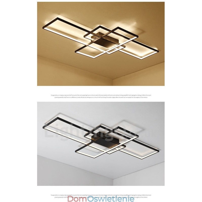 Nowoczesna współczesna aluminiowa lampa sufitowa do montażu na ścianie z pilotem do ściemniania do salonu, sypialni, może być również używana jako lampa ścienna