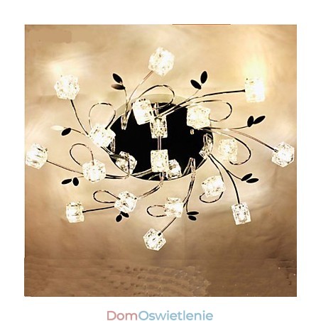 Klasyczna lampa sufitowa z kryształkami lodu