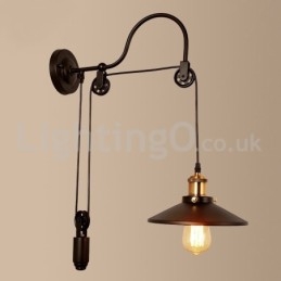 Retro Flush Mounted Wall Lights Aisle Bar Cafe Sypialnia Gabinet Loft Pulley Wall Lamp