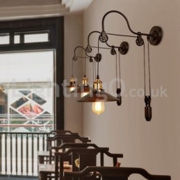 Retro Flush Mounted Wall Lights Aisle Bar Cafe Sypialnia Gabinet Loft Pulley Wall Lamp