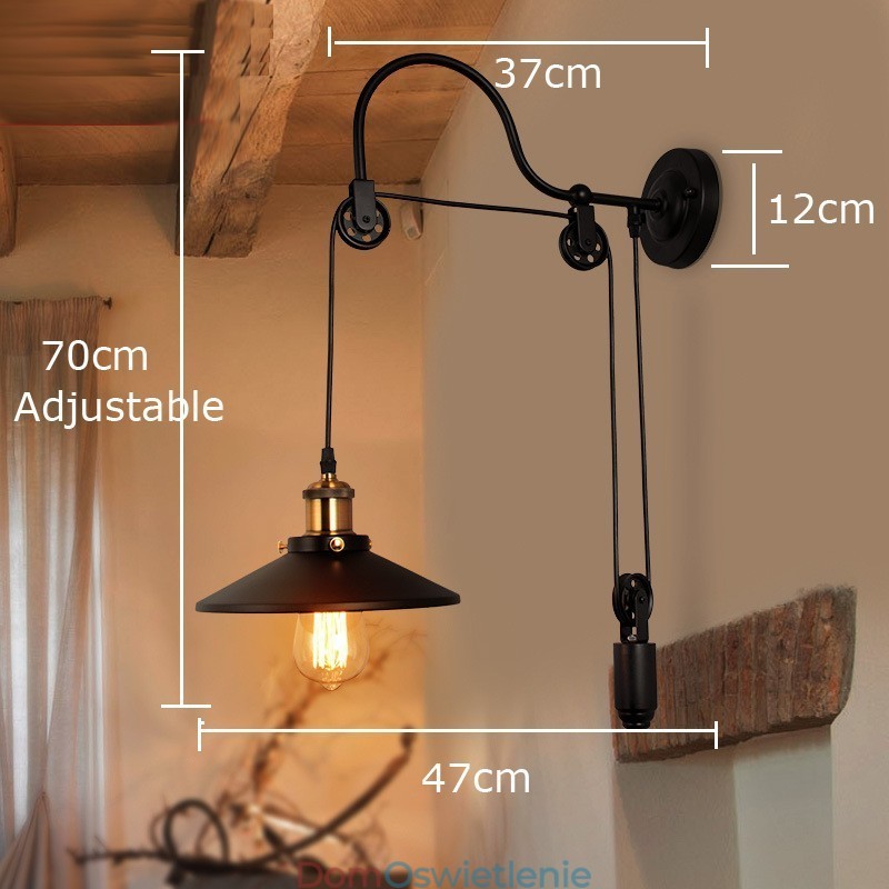 Retro Flush Mounted Wall Lights Aisle Bar Cafe Sypialnia Gabinet Loft Pulley Wall Lamp