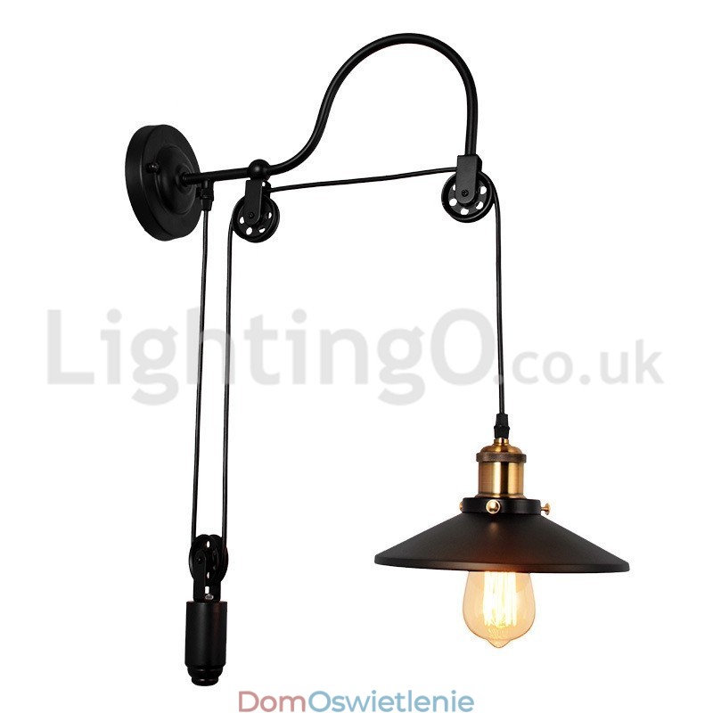 Retro Flush Mounted Wall Lights Aisle Bar Cafe Sypialnia Gabinet Loft Pulley Wall Lamp