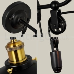 Retro Flush Mounted Wall Lights Aisle Bar Cafe Sypialnia Gabinet Loft Pulley Wall Lamp